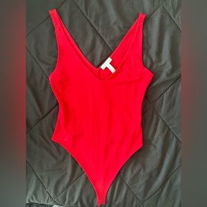 Red bodysuit by Leith